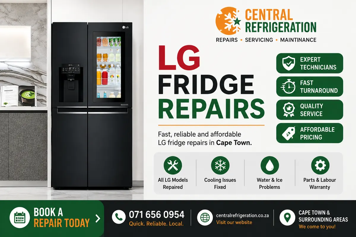 LG fridge repair service in Cape Town by Central Refrigeration